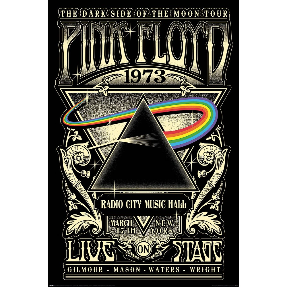 Pink Floyd 1973 Poster (Black/Gold/Rainbow) - PM3575