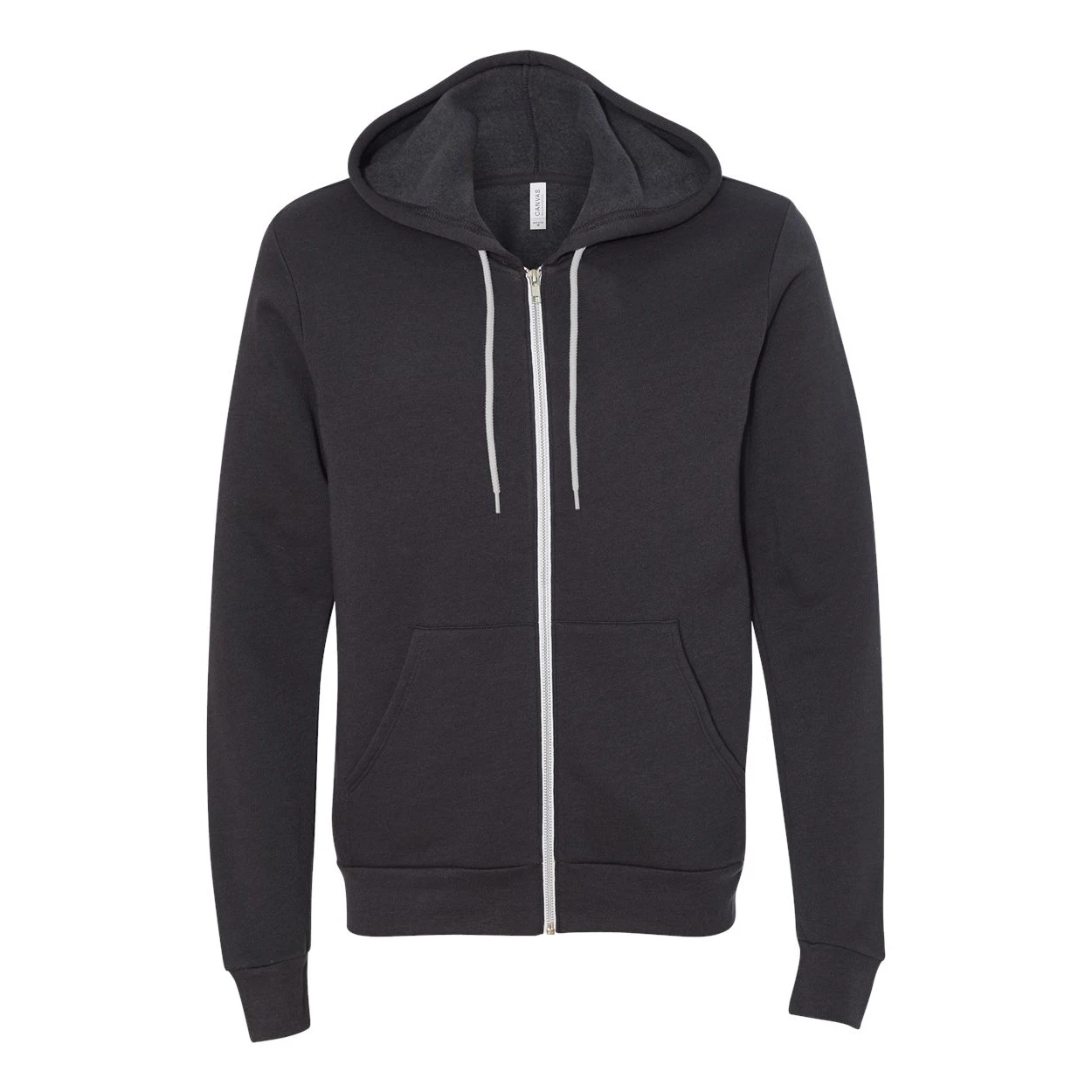 Bella + Canvas Adults Unisex Full Zip Hoodie (Dark Grey) - PC3874