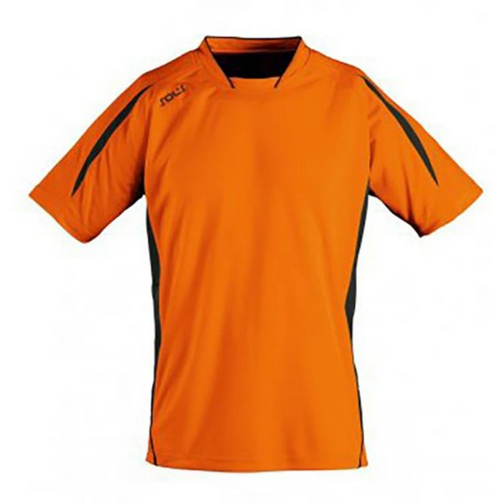 SOLS Mens Maracana 2 Short Sleeve Football T-Shirt (Orange/Black) - PC2810