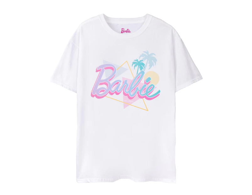 Barbie Womens Palm Tree T-Shirt (White) - NS7605