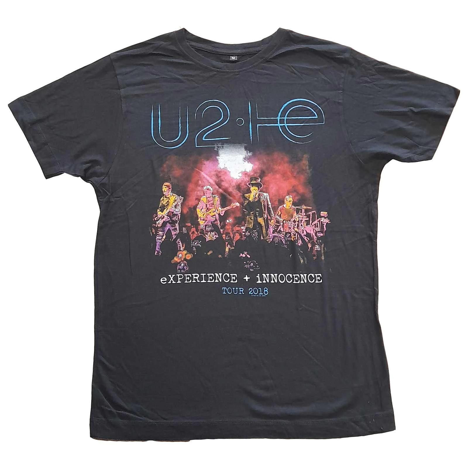 U2 Unisex Adult Live Photo 2018 Cotton T-Shirt (Black) - RO4190