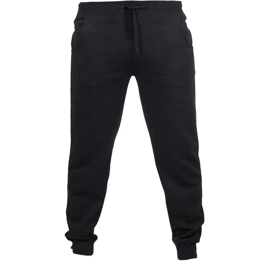 SF Men Mens Cuffed Slim Jogging Bottoms (Black) - PC6429