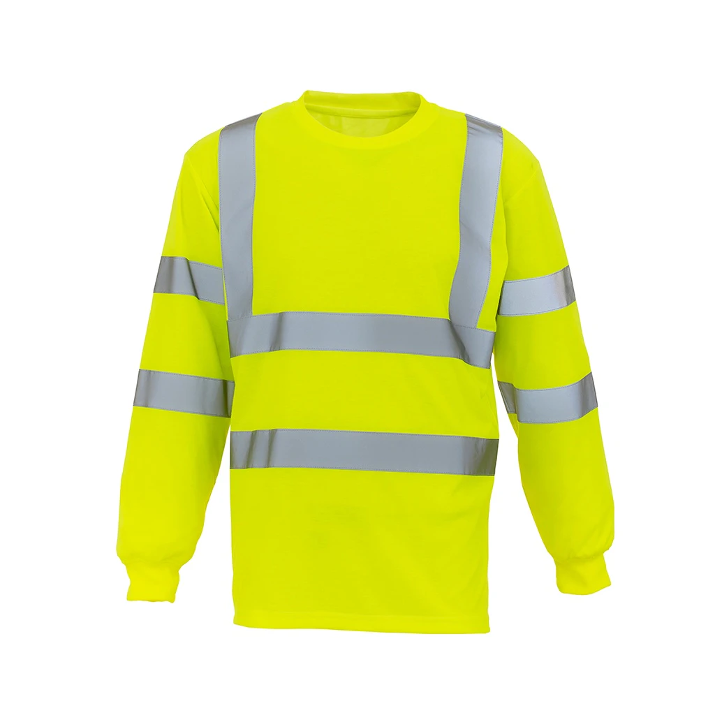 Yoko Adults Unisex Hi-Vis Long Sleeve T-Shirt (Yellow) - PC3960