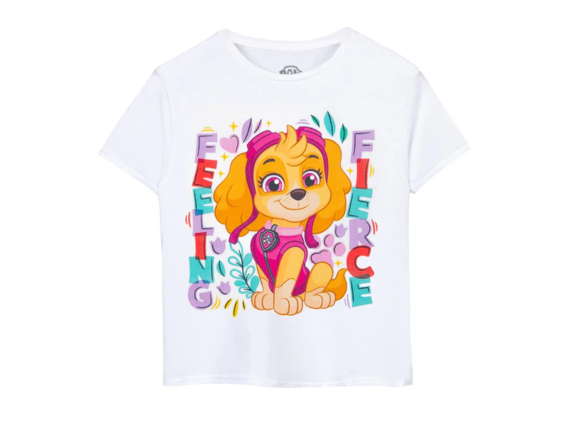 Paw Patrol Girls Feeling Fierce T-Shirt (White) - NS7784