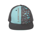 Minecraft Childrens/Kids Diamond Snapback Cap (Black/Blue) - NS6903