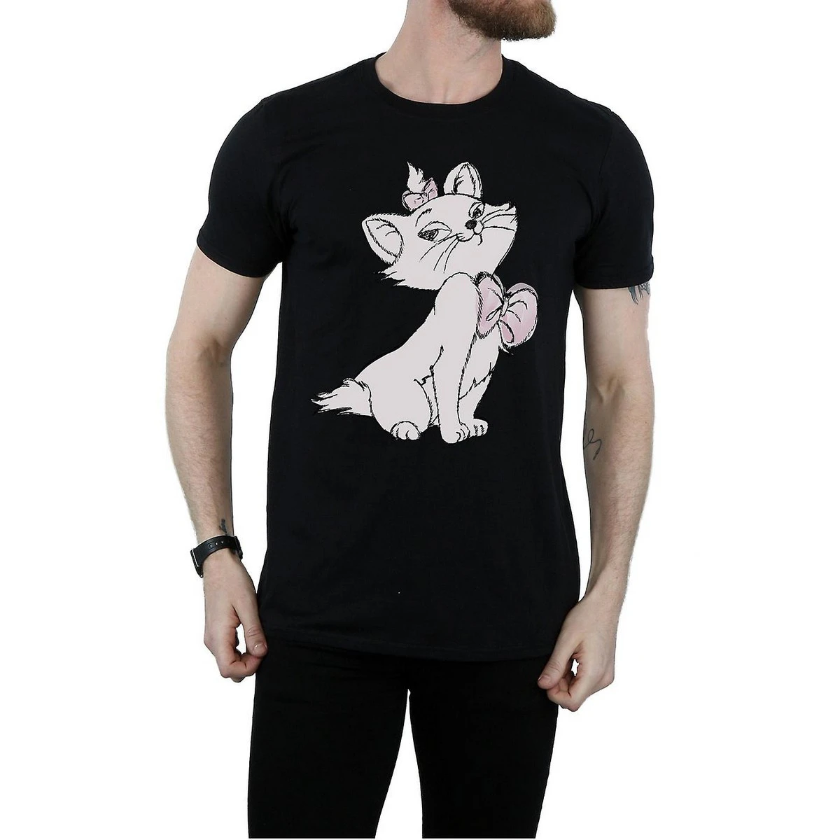 The Aristocats Mens Marie Cotton T-Shirt (Black) - BI505