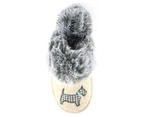 Lazy Dogz Womens Scottie III Faux Fur Lined Slippers (Beige) - GS448