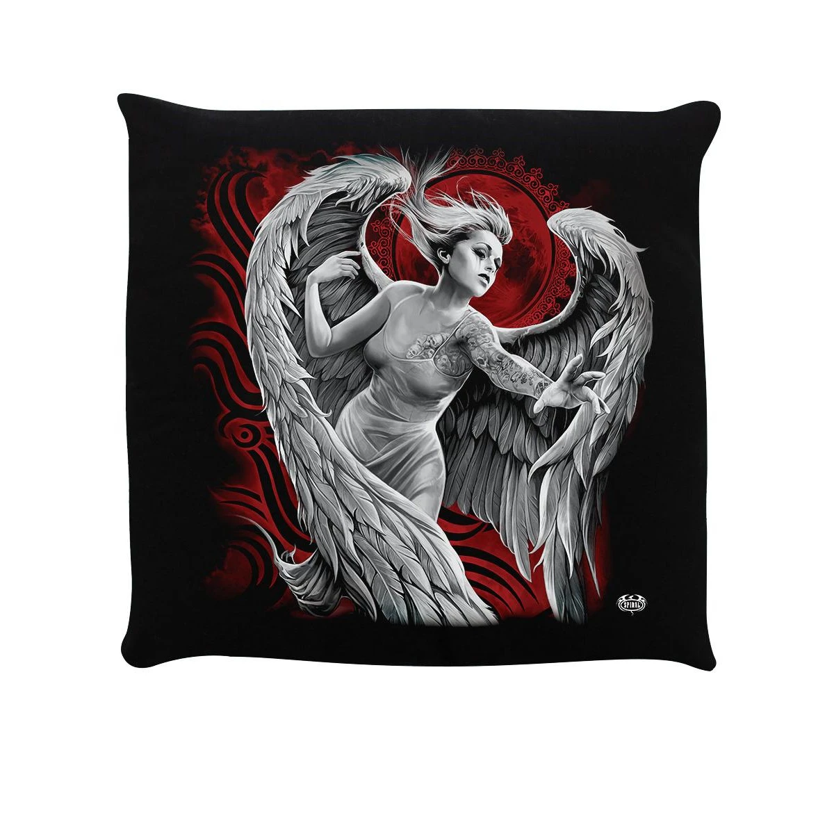 Spiral Angel Despair Filled Cushion (Black/Red) - GR4309