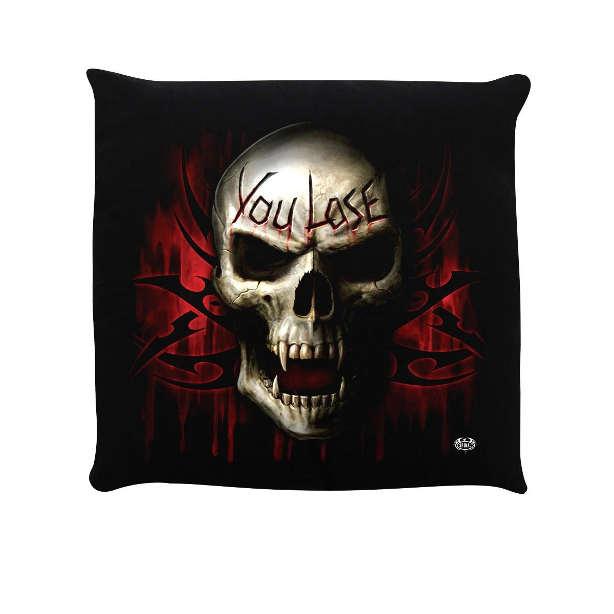 Spiral Game Over Filled Cushion (Black/Red) - GR4315