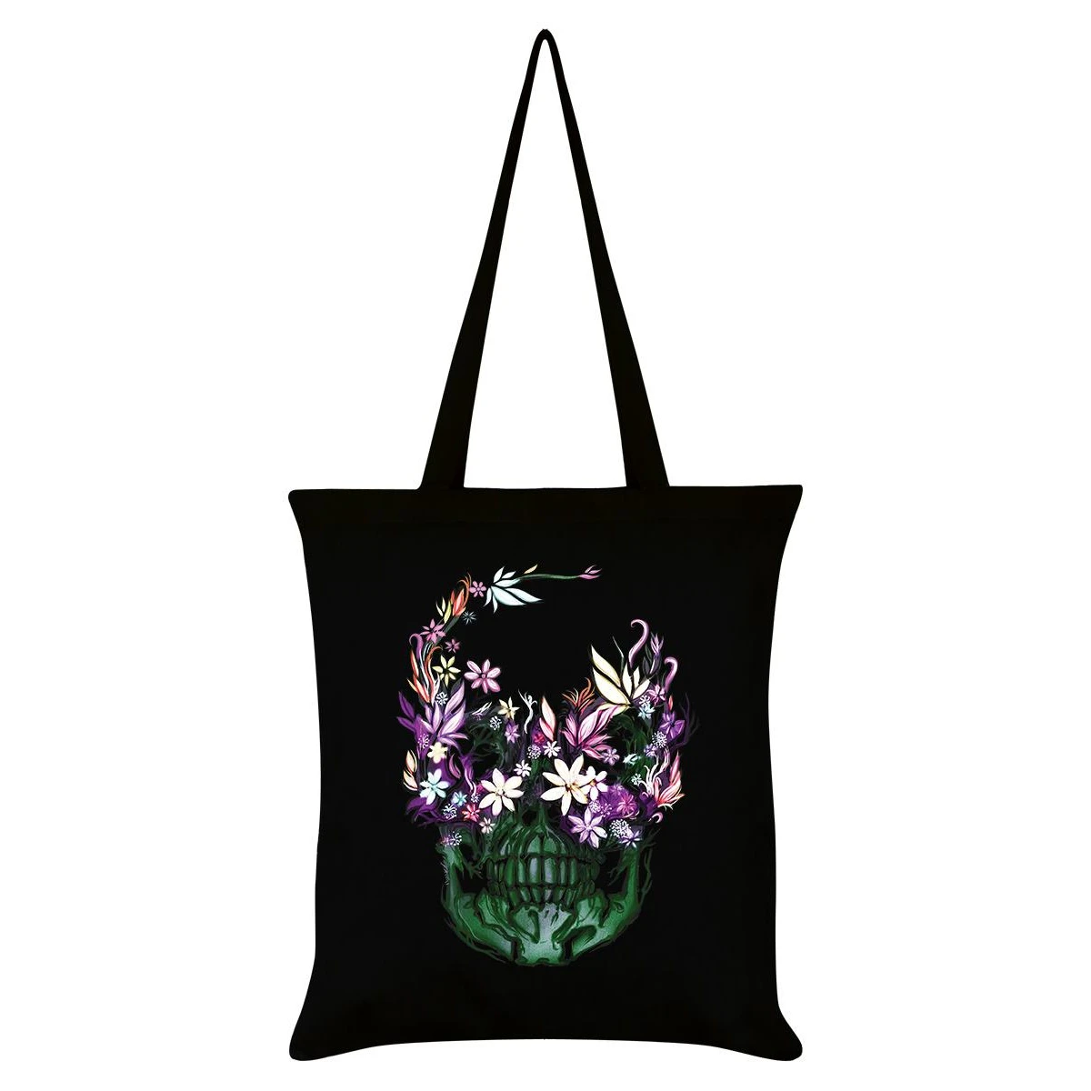 Unorthodox Collective Skull Bloom Tote Bag (Black) - GR4949