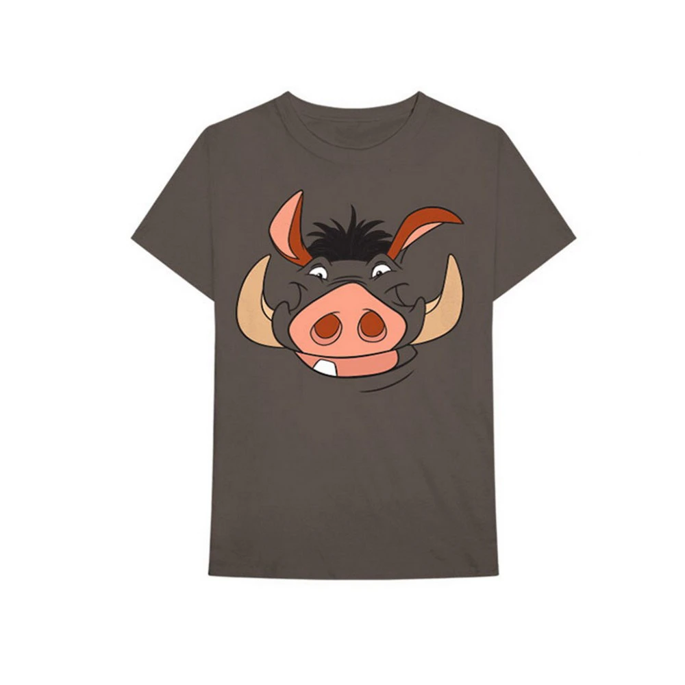 The Lion King Unisex Adult Pumbaa Cotton T-Shirt (Brown) - RO7157