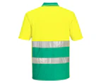 Portwest Mens Contrast Lightweight Hi-Vis Polo Shirt (Yellow/Teal) - PW844