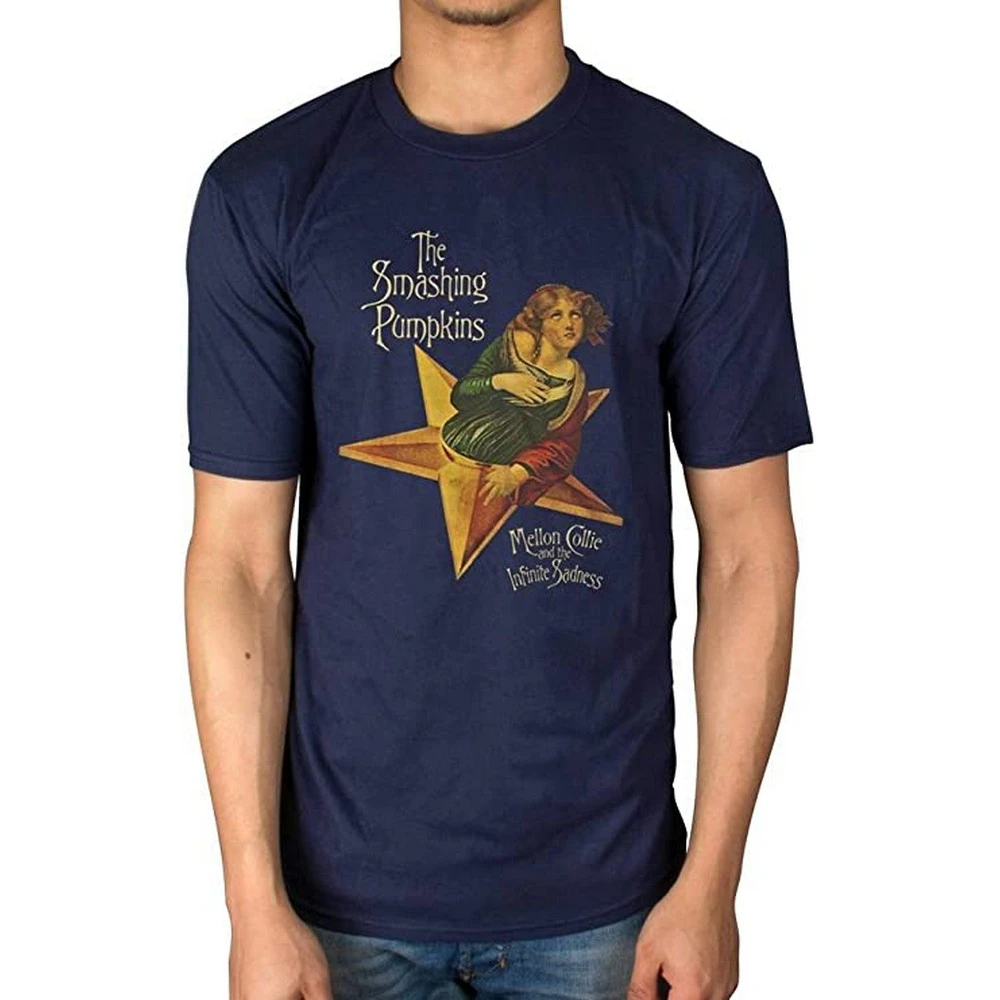 The Smashing Pumpkins Unisex Adult Mellon Collie T-Shirt (Navy Blue) - RO1812