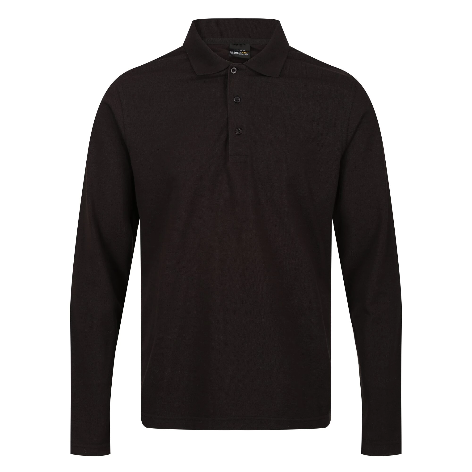 Regatta Mens Pro Long-Sleeved Polo Shirt (Black) - RG9339