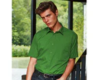 Premier Mens Short Sleeve Formal Poplin Plain Work Shirt (Emerald) - RW1082