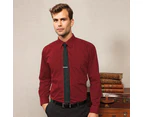 Premier Mens Long Sleeve Formal Plain Work Poplin Shirt (Burgundy) - RW1081