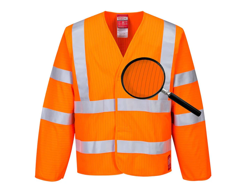 Portwest Mens Hi-Vis Flame Resistant Anti-Static Safety Jacket (Orange) - PW964