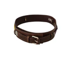 C&#8217;N&#8217;C&#8217; Costume National Fashion Belt with Silver Tone Buckle - Brown