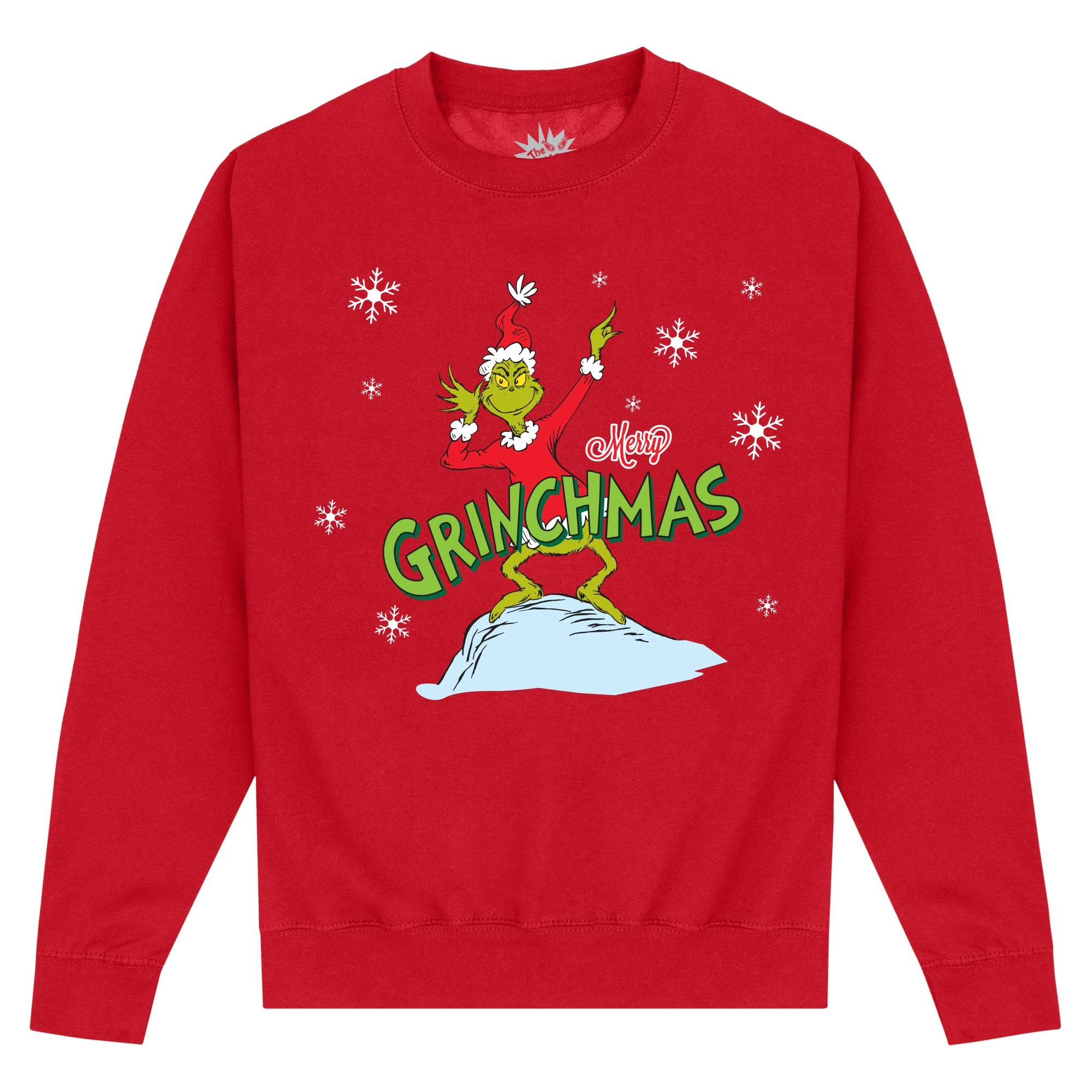 The Grinch Unisex Adult Merry Grinchmas Sweatshirt (Red) - PN102