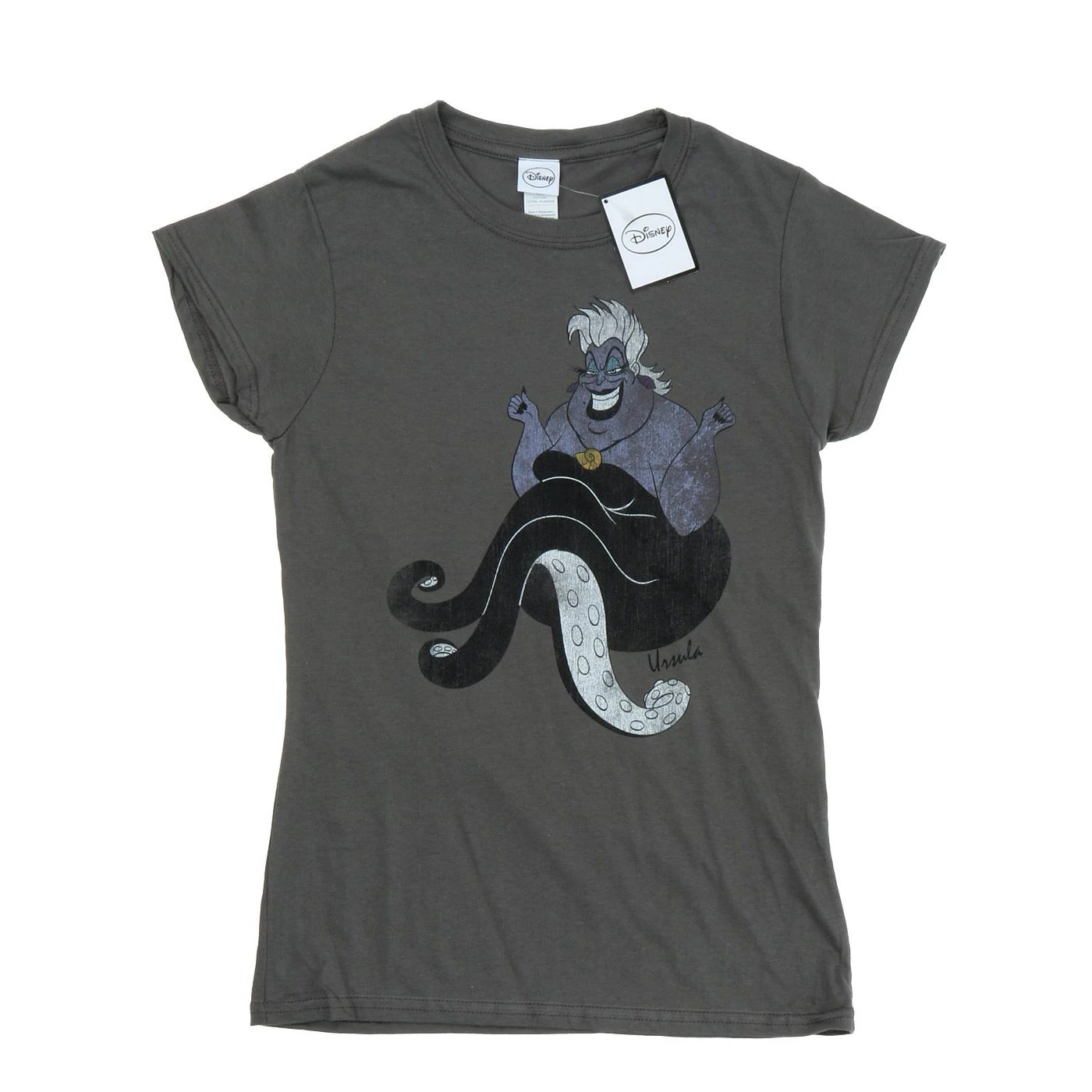 The Little Mermaid Womens Classic Ursula Heather T-Shirt (Charcoal) - BI602