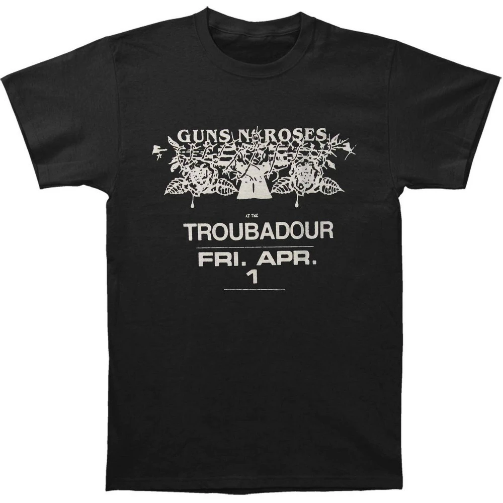 Guns N Roses Unisex Adult Troubadour Flyer T-Shirt (Black) - RO1286