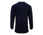 Portwest Mens Flame Resistant Anti-Static Long-Sleeved T-Shirt (Navy) - PW586