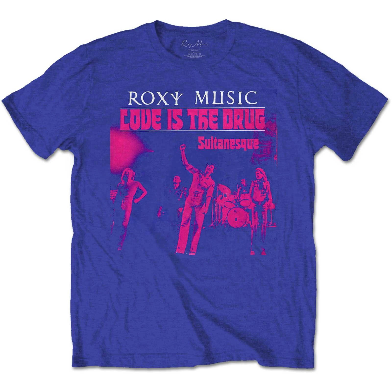 Roxy Music Unisex Adult Love Is The Drug Cotton T-Shirt (Royal Blue) - RO2814