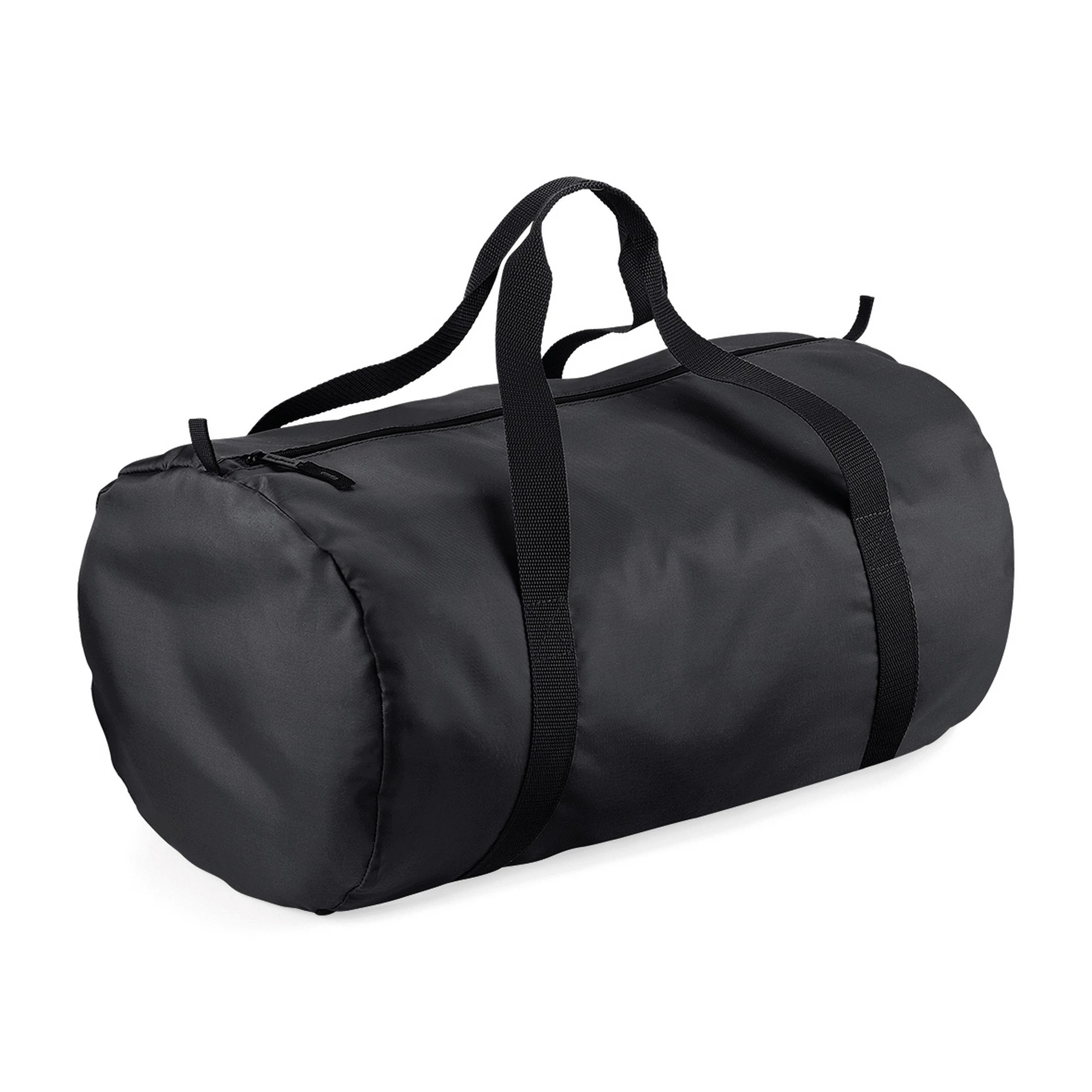 BagBase Packaway Barrel Bag / Duffle Water Resistant Travel Bag (32 Litres) (Black/Black) - RW2577