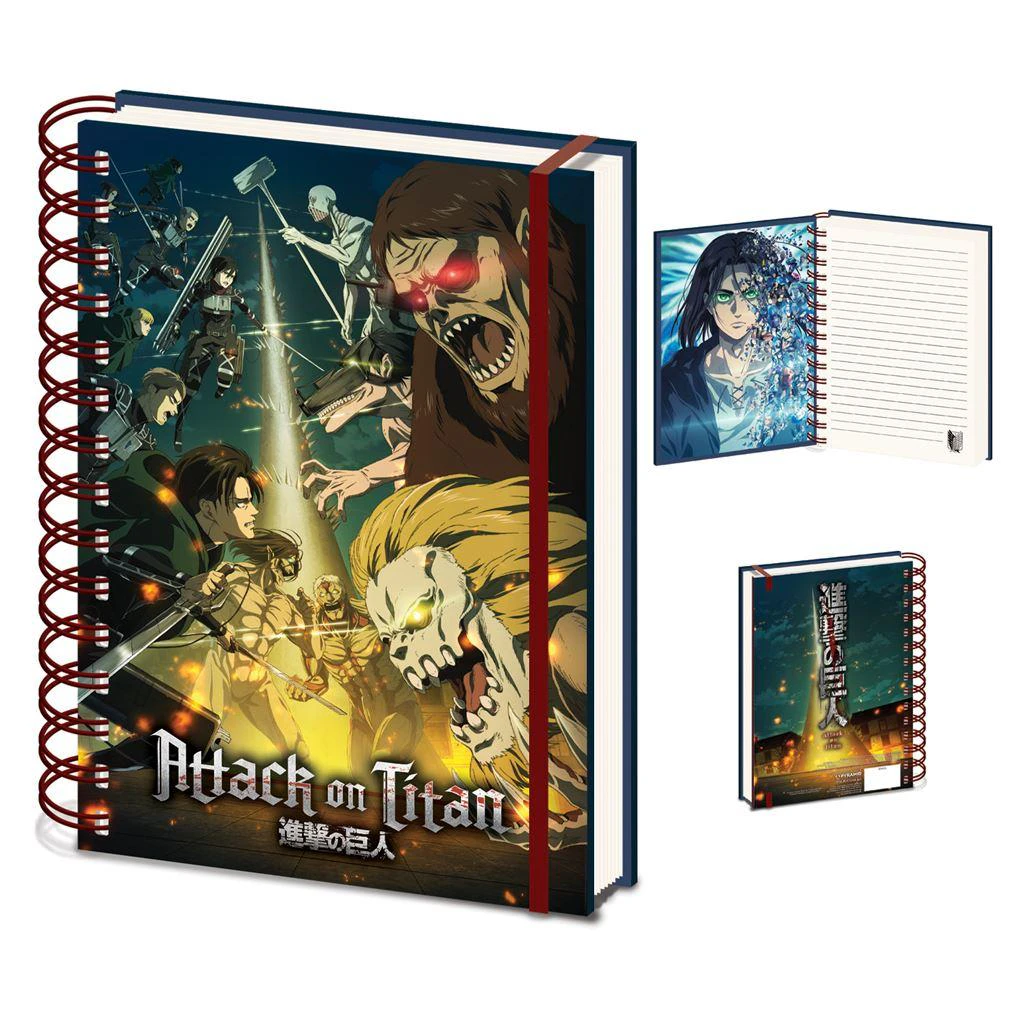 Attack on Titan A5 Wirebound Notebook (Yellow/Green) - PM5942