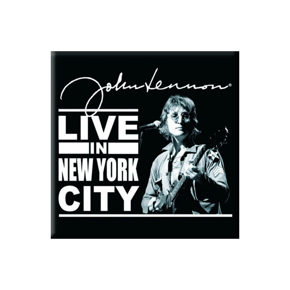 John Lennon Live In New York City Fridge Magnet (Black/White) - RO8388