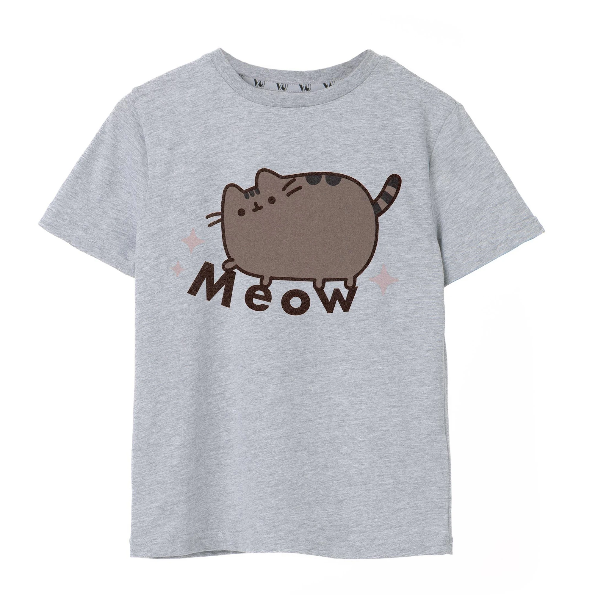 Pusheen Girls Meow T-Shirt (Grey Marl) - NS7600