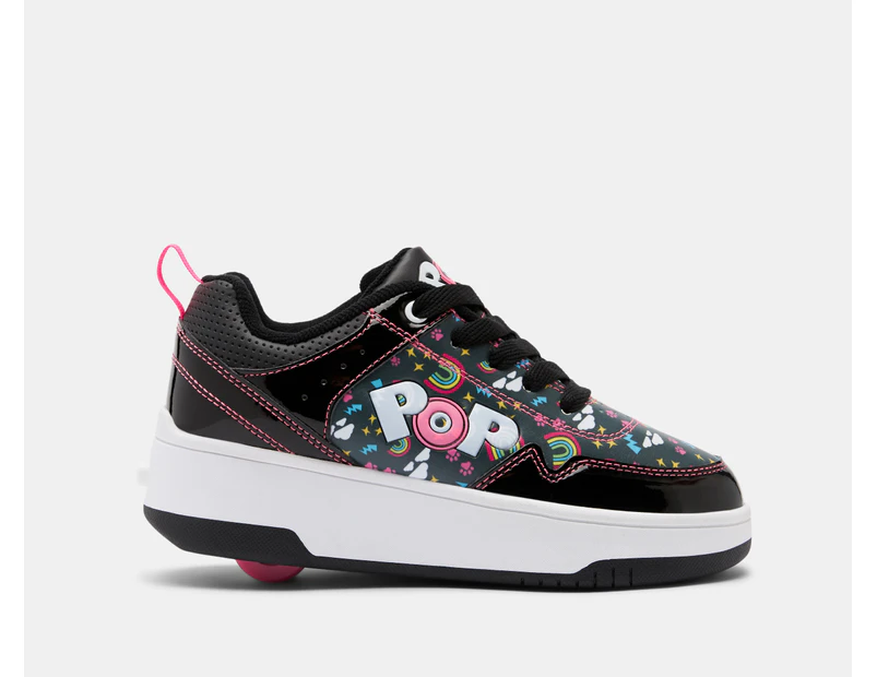 Heelys Girls POP Contend Skate Shoes Black Pink Rainbow Catch .nz