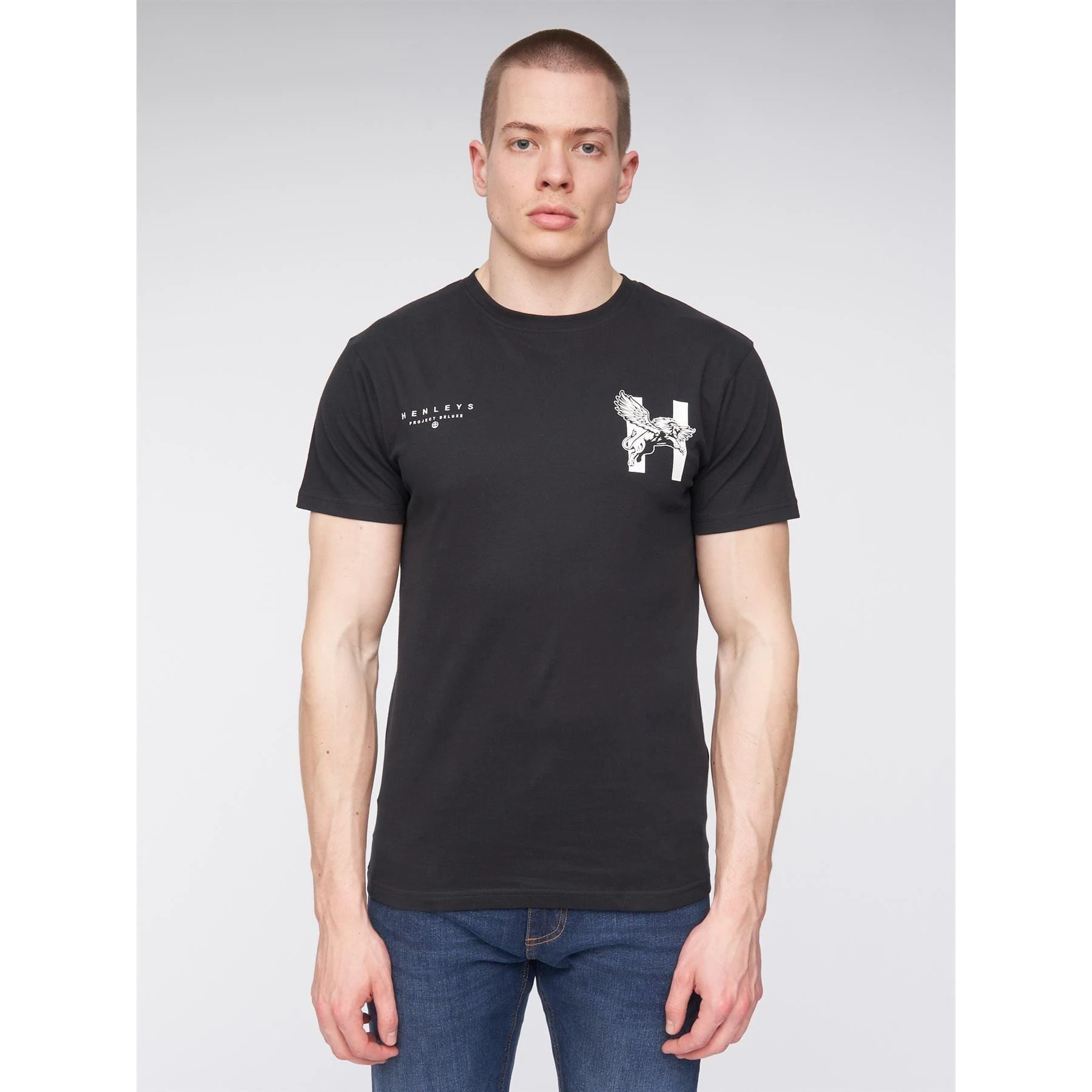 Henleys Mens Kilhen Logo T-Shirt (Black) - BG1378