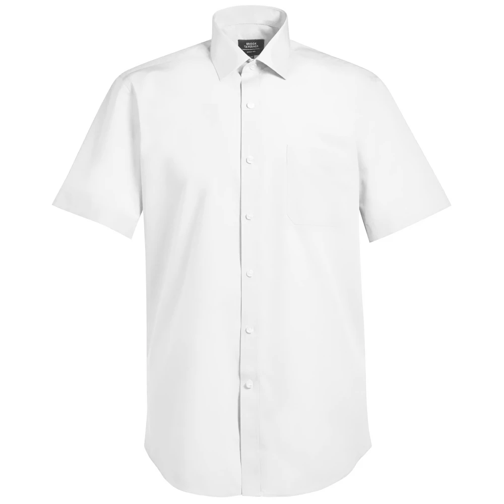 Brook Taverner Mens Rosello Poplin Short-Sleeved Formal Shirt (White) - PC7171