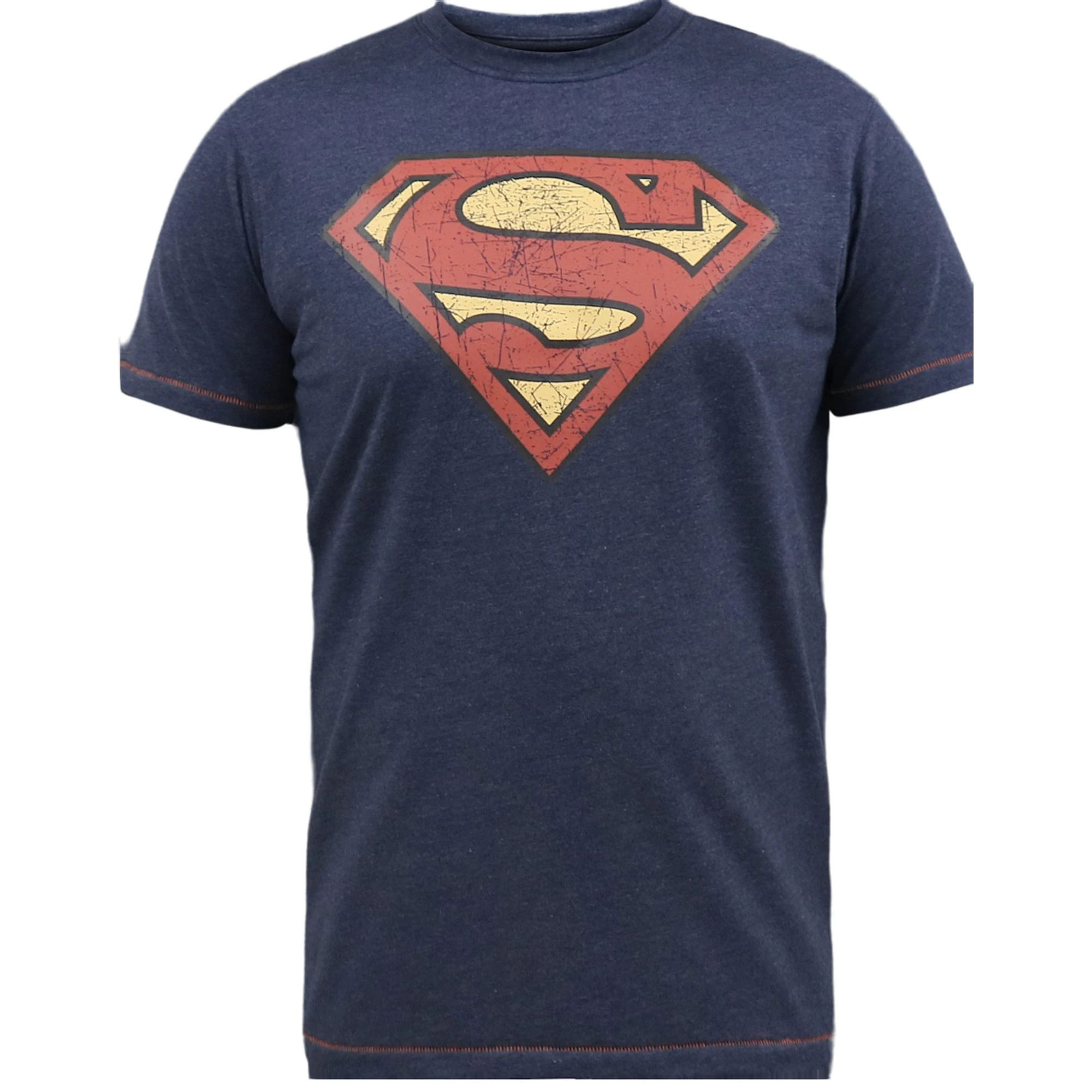 D555 Mens Scampton Superman T-Shirt (Navy Marl) - DC470