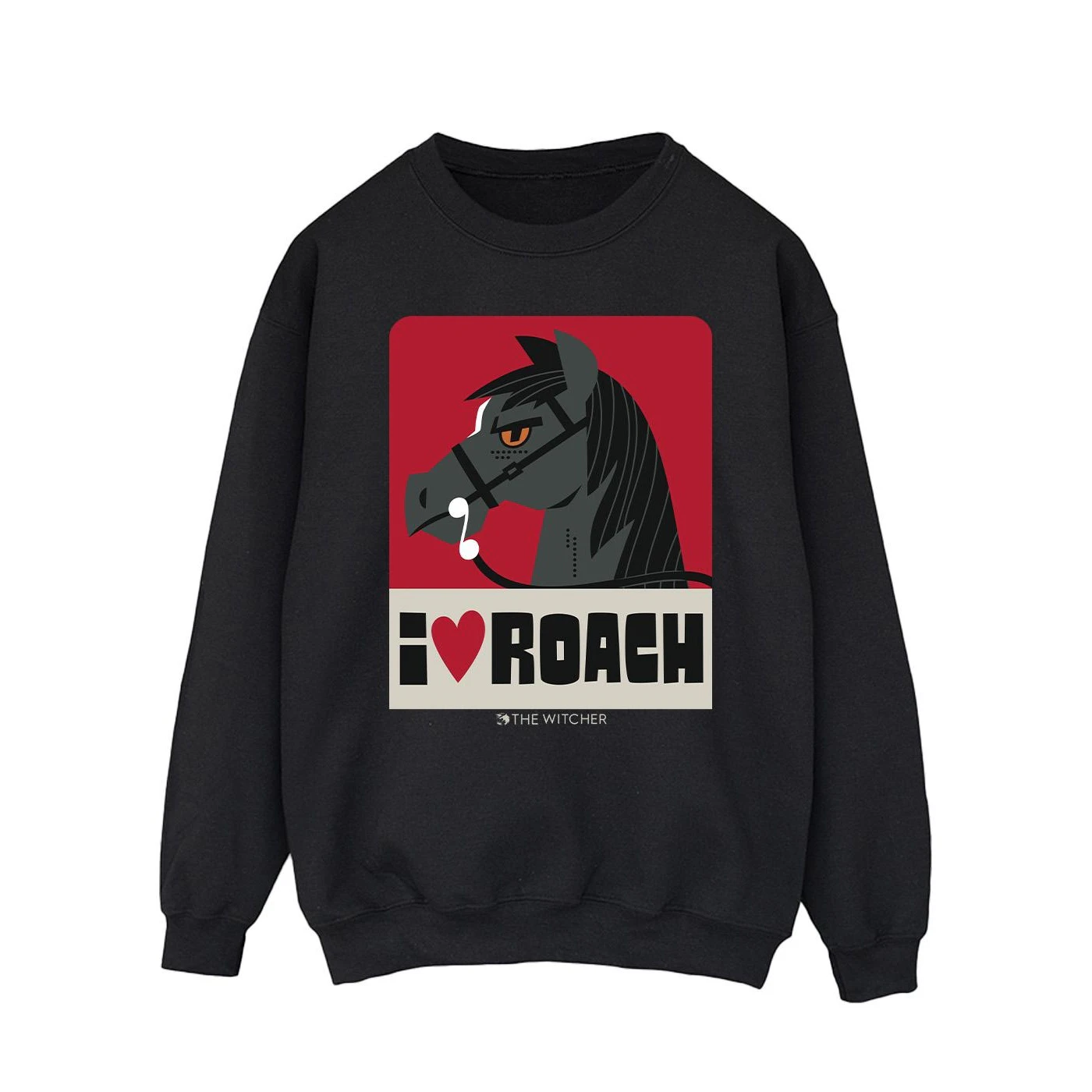 Netflix Mens The Witcher I Heart Roach Sweatshirt (Black) - BI49869