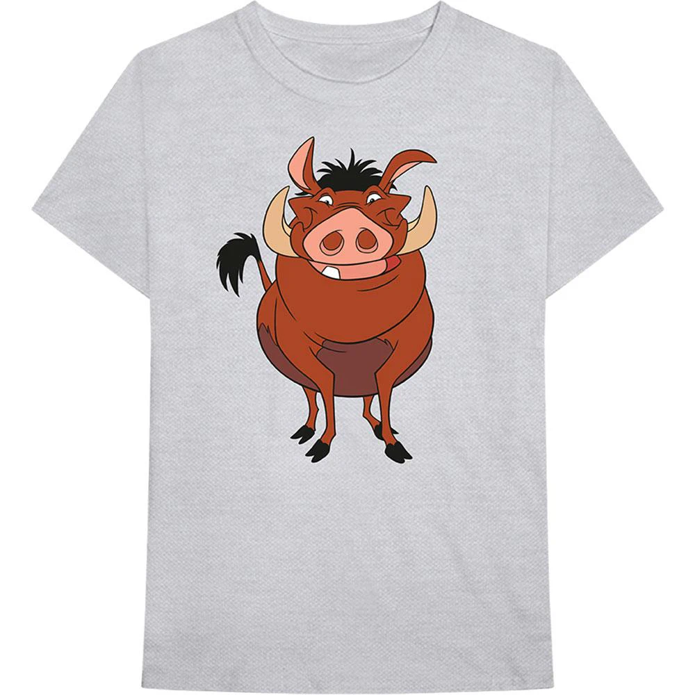 The Lion King Unisex Adult Pumbaa Pose T-Shirt (Grey) - RO6757