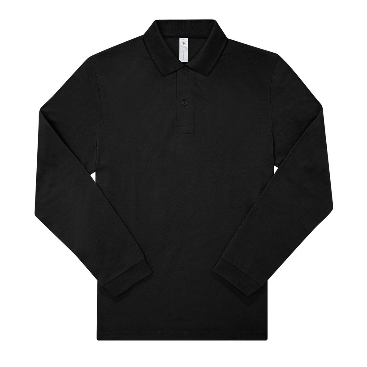 B&C Mens My Long-Sleeved Polo Shirt (Black) - RW8971