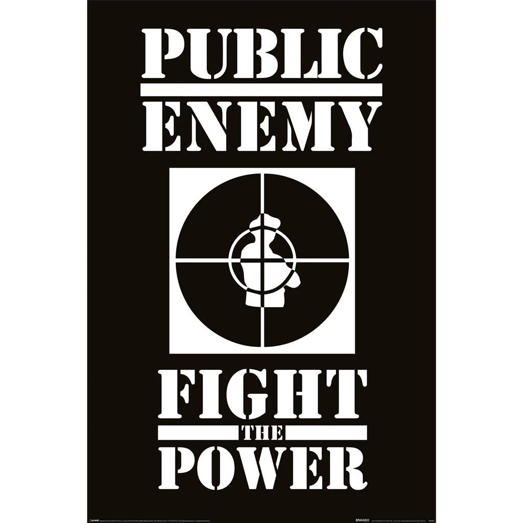 Public Enemy Fight The Power Poster (White/Black) - PM5848