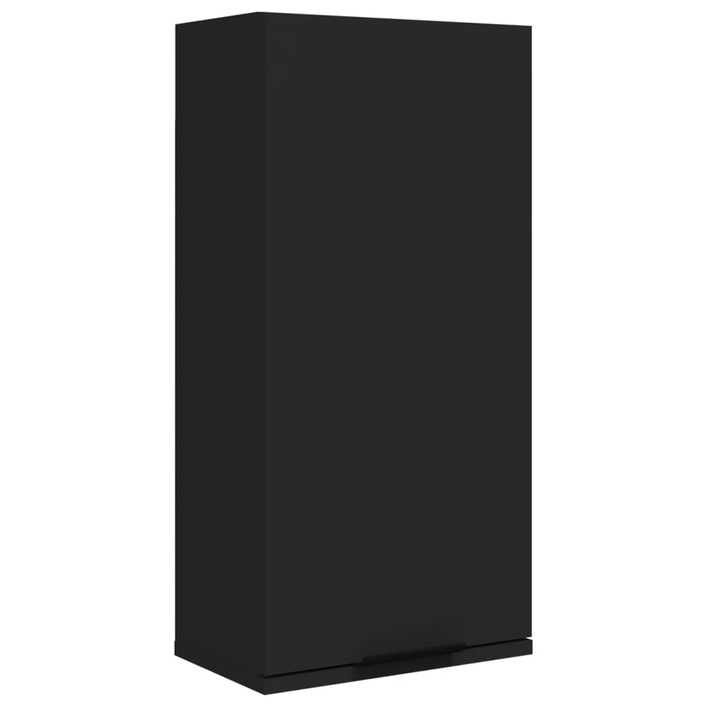 vidaXL Wall-mounted Bathroom Cabinet Black 32x20x67 cm