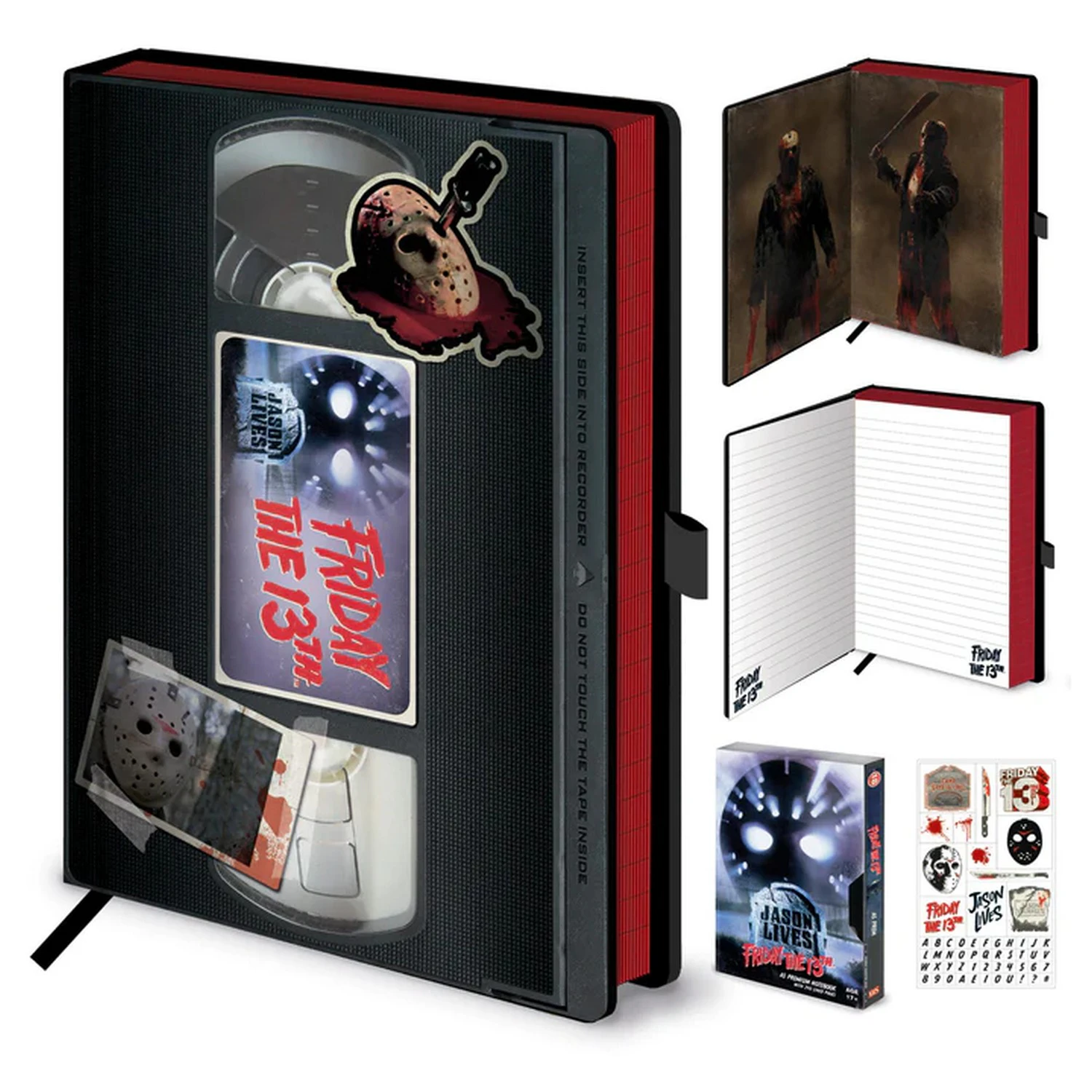 Friday The 13th Slasher VHS A5 Composition Notebook (Red/Black) - PM4837