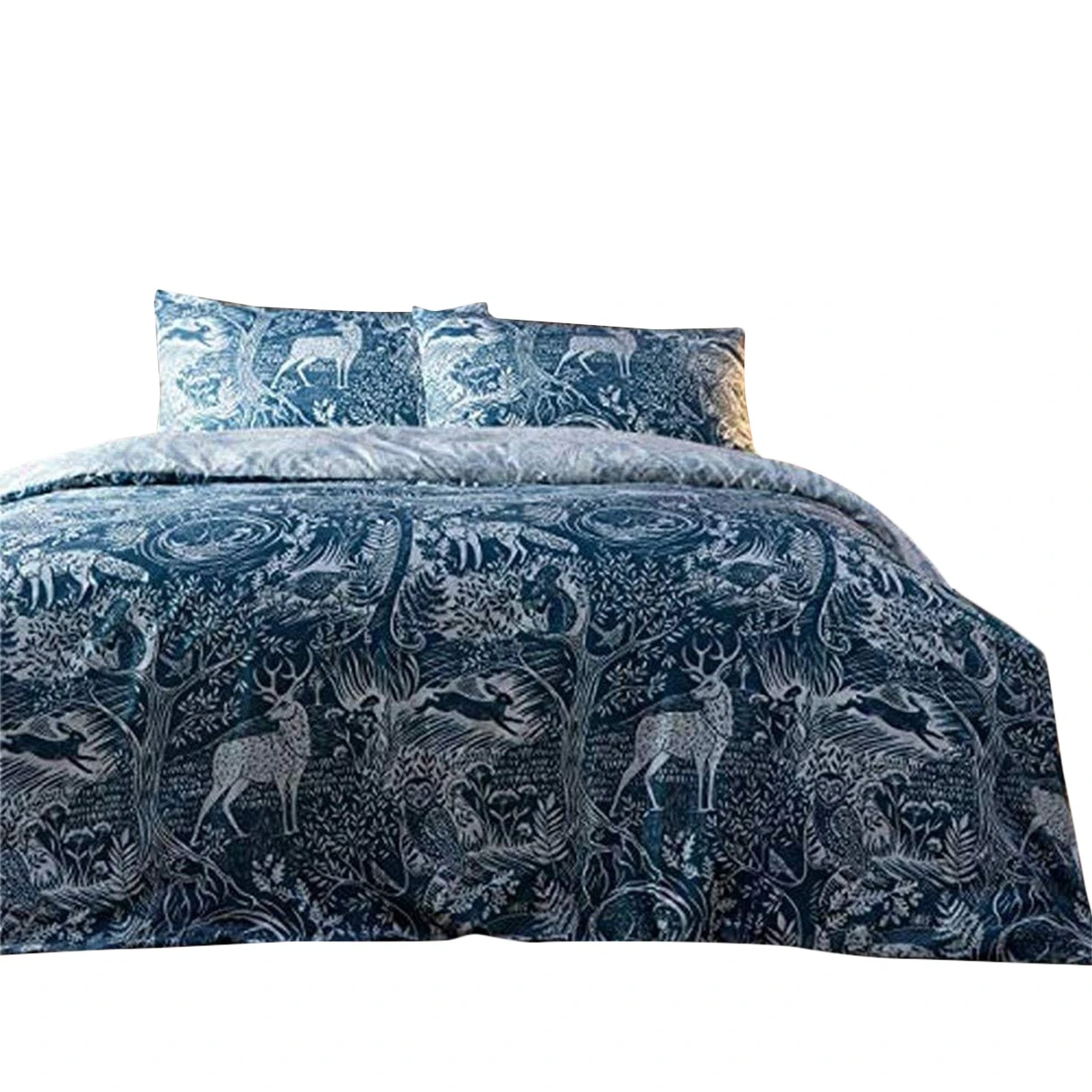 Creative Cloth Winter Woods Duvet and Pillowcase Set (Midnight Blue) - RV1646