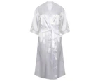 Towel City Womens Satin Robe (White) - PC6203