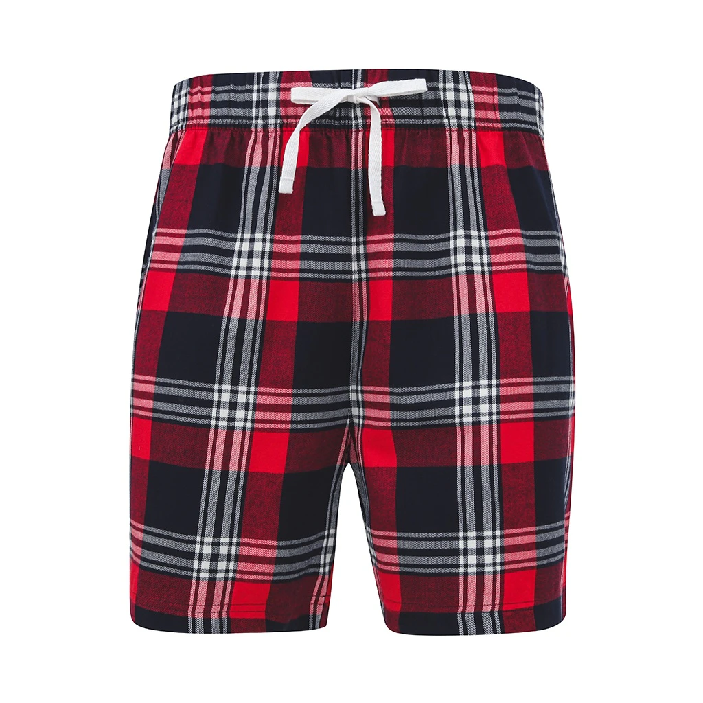 SF Mens Tartan Lounge Shorts (Red/Navy) - PC3895