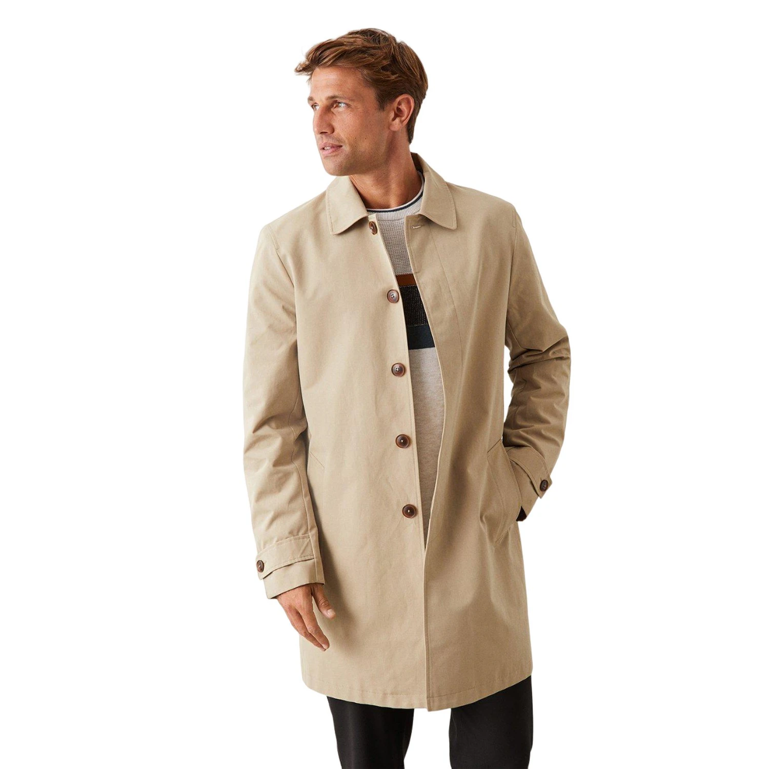 Burton Mens Classic Trench Coat (Beige) - BW1176