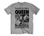 Queen Unisex Adult News Of The World T-Shirt (Grey) - RO1338