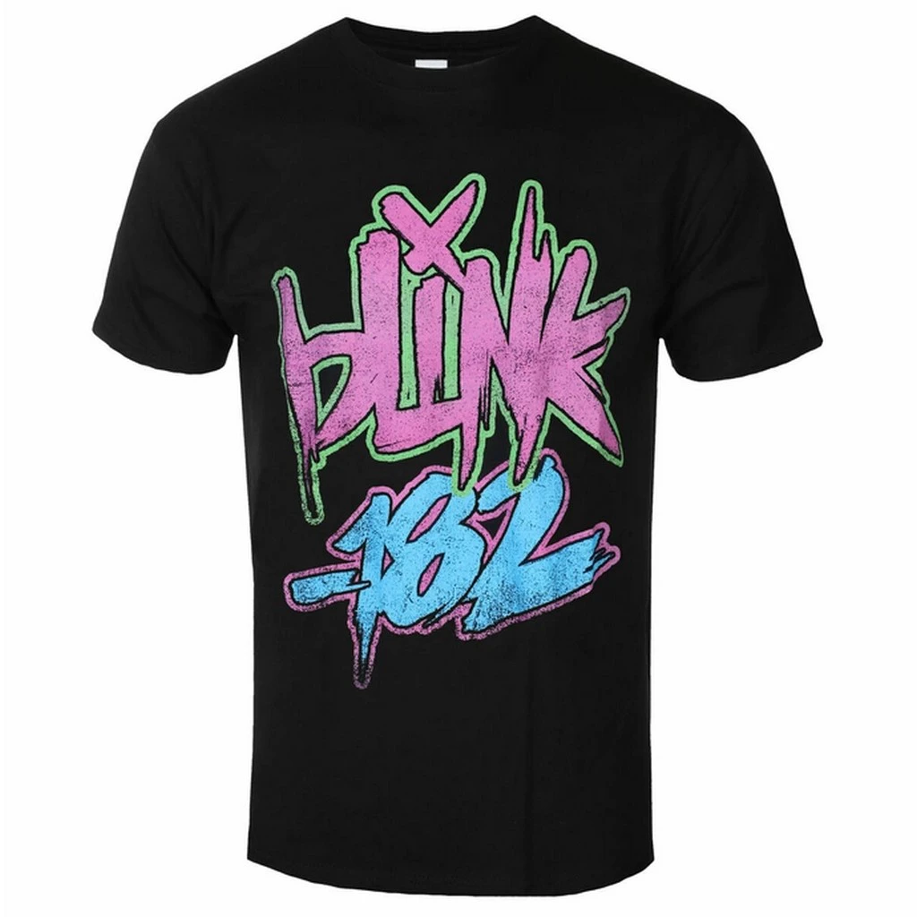 Blink 182 Unisex Adult Neon Logo T-Shirt (Black) - RO690