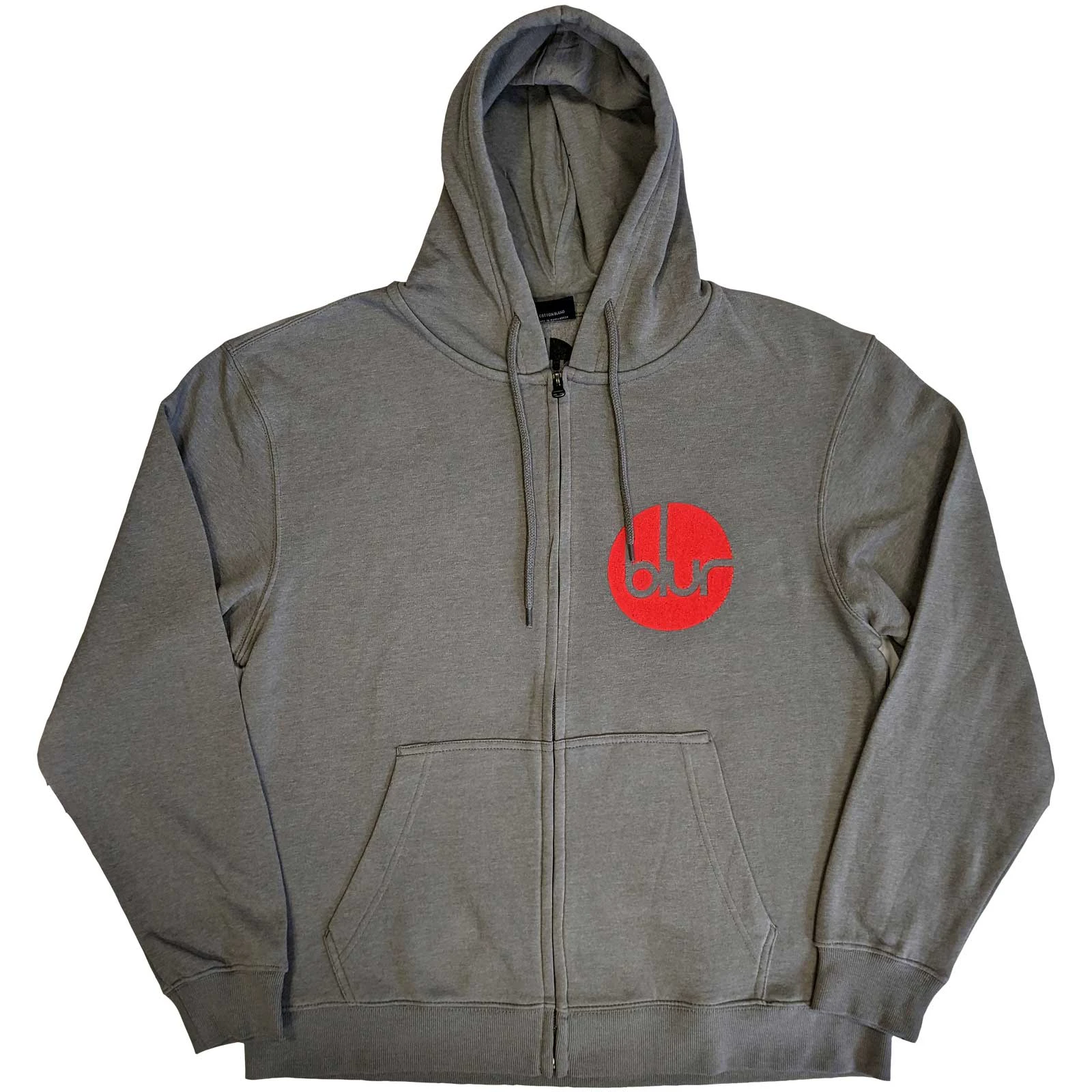 Blur Unisex Adult Logo Full Zip Hoodie (Grey) - RO5585