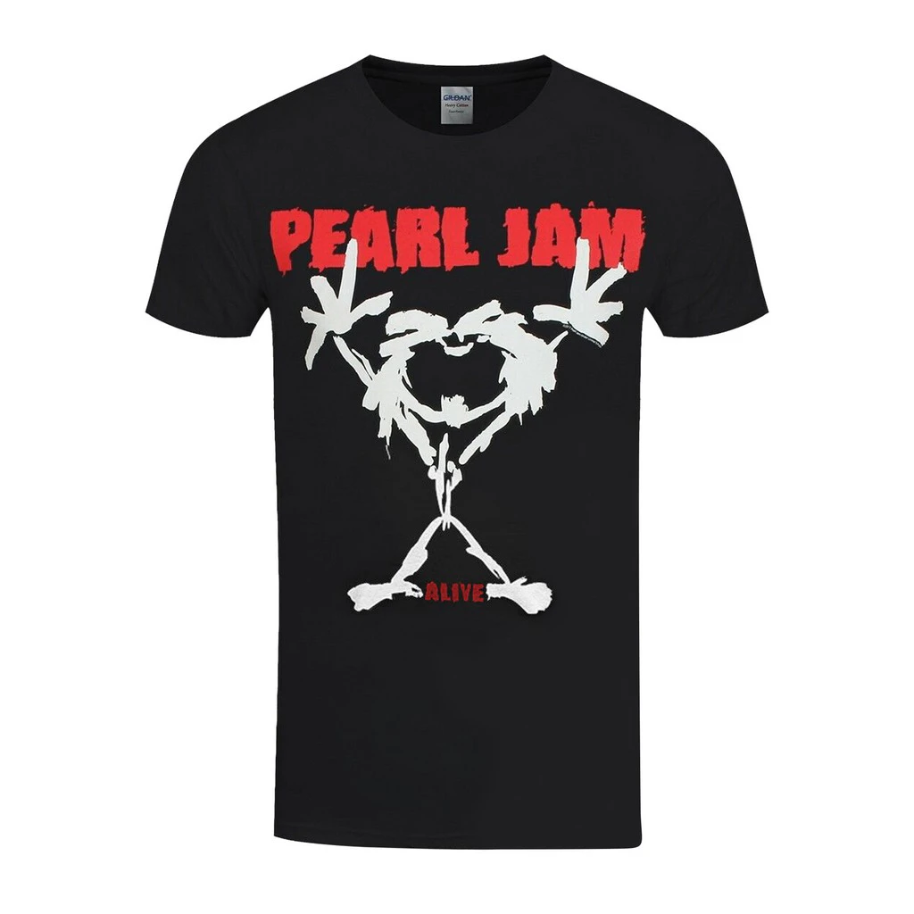 Pearl Jam Unisex Adult Stickman T-Shirt (Black) - RO707