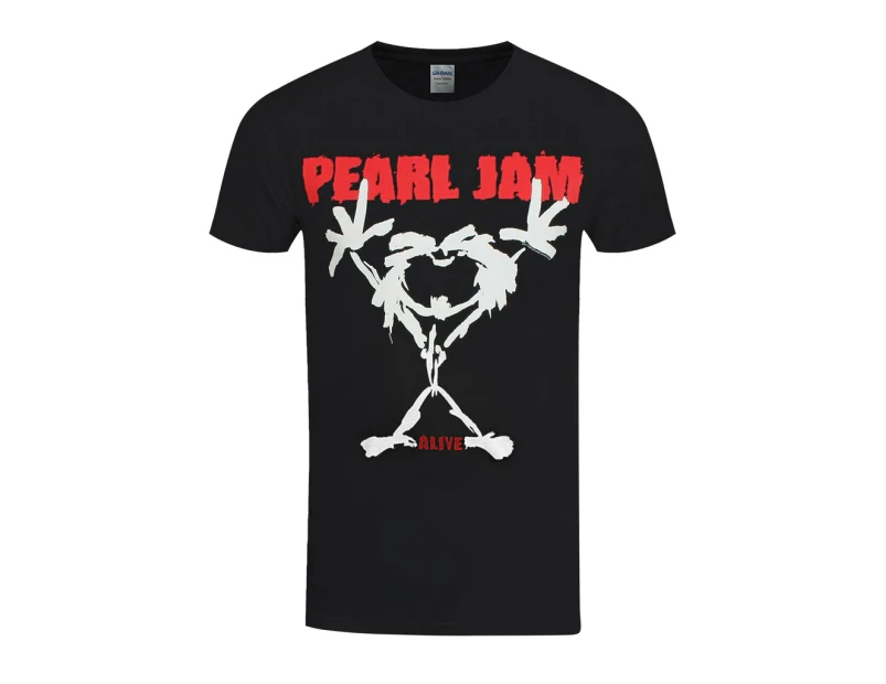 Pearl Jam Unisex Adult Stickman T-Shirt (Black) - RO707